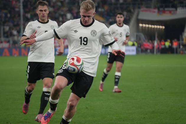 GER, WM-Qualifikation, Deutschland vs Luxemburg 10.10.2025, PreZero Arena, Sinsheim, GER, WM-Qualifikation, Deutschland vs Luxemburg , im Bild Jonathan Burkardt (Deutschland)
