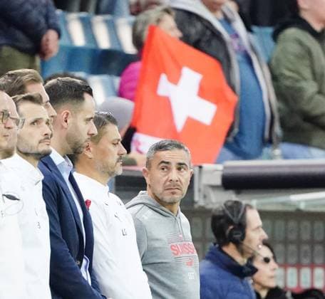 10.10.2025 Luzern Schweiz Swissporarena Fussball Herren European Under-21 Championship Schweiz-Island. Bild : Trainer Sascha Stauch (SUI) Aktion