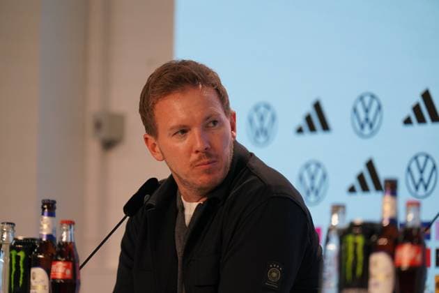 Fussball: FIFA WM Qualifikation Europa 2025 26, 7. Spieltag - Deutschland vs Luxemburg - PreZero-Arena (Sinsheim): Julian Nagelsmann (Trainer, Deutschland) Pressekonferenz, Medien Sinsheim Baden-Württemberg Deutschland Copyright: xJOERANxSTEINSIEKx