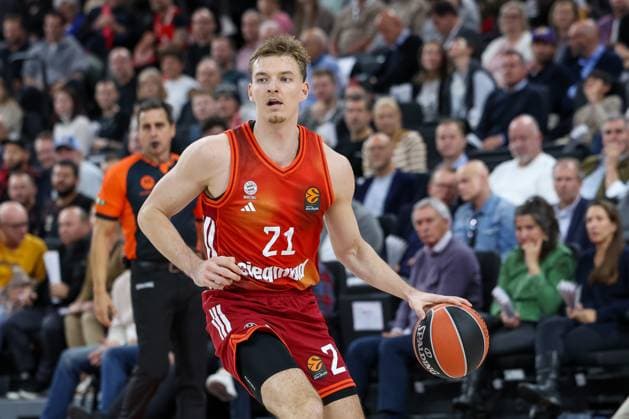 Justuz Hollatz (FC Bayern Basketball, 21), GER, FC Bayern Basketball vs. Zalgiris Kaunas, Basketball, Euroleague, 3. Spieltag, Saison 2025 2026, 10.10.2025, GER, FC Bayern Basketball vs. Zalgiris Kaunas, Basketball, Euroleague, 3. Spieltag, Saison 2025 2026, 10.10.2025 Muenchen Copyright: xEibner-Pressefoto JennixMaulx EP_JML