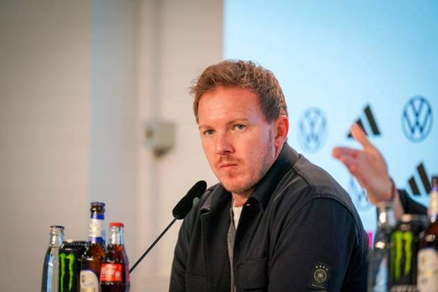Fussball: FIFA WM Qualifikation Europa 2025 26, 7. Spieltag - Deutschland vs Luxemburg - PreZero-Arena (Sinsheim): Julian Nagelsmann (Trainer, Deutschland) Pressekonferenz, Medien Sinsheim Baden-Württemberg Deutschland Copyright: xJOERANxSTEINSIEKx