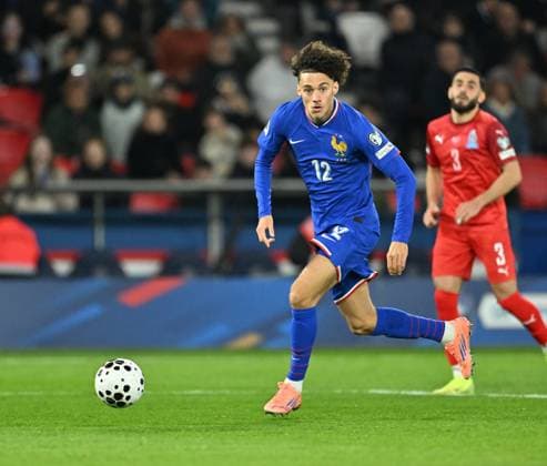 France v Azerbaijan - FIFA World Cup, WM, Weltmeisterschaft, Fussball 2026 Qualifying PARIS, FRANCE - OCTOBER 10: Maghnes Akliouche of France in action during the FIFA World Cup 2026 Qualifying Group D match between France and Azerbaijan at Parc des Princes stadium in Paris, France on October 10, 2025. Mustafa Yalcin Anadolu Paris France. Editorial use only. Please get in touch for any other usage.  Copyright: x2025xAnadoluxMustafaxYalcinx