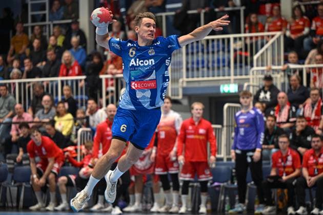 Deutschland, Handball, 2. Bundesliga, 7. Spieltag, 2025 2026, TuSEM Essen vs TV Großwallstadt, 10.10.2025, Sporthalle Am Hallo, Essen, Deutschland, Moritz Klenk (TV Großwallstadt, 6) bei Torwurf Copyright: xMarkusxVerwimpx