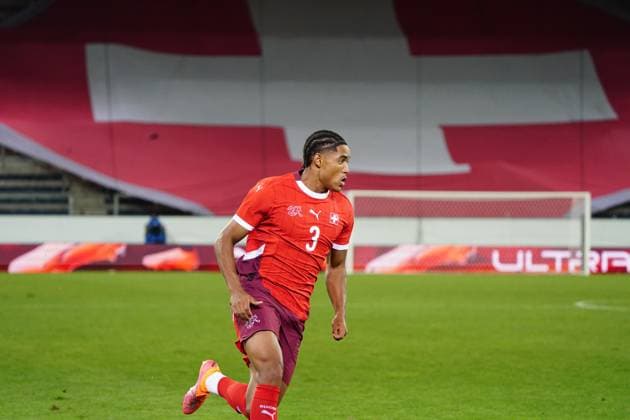 10.10.2025 Luzern Schweiz Swissporarena Fussball Herren European Under-21 Championship Schweiz-Island. Bild : Sascha Britschgi (SUI) Aktion Einzelbild