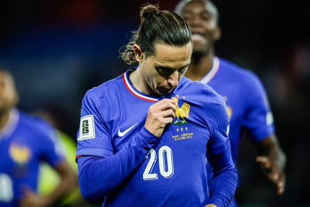 October 10, 2025, Paris, France, France: Florian THAUVIN of France celebrates his goal during the FIFA World Cup, WM, Weltmeisterschaft, Fussball Qualification 2026 Group D match between France and Azerbaijan at Parc des Princes stadium on October 10, 2025 in Paris, France. Paris France - ZUMAm308 20251010_zsp_m308_022 Copyright: xMatthieuxMirvillex