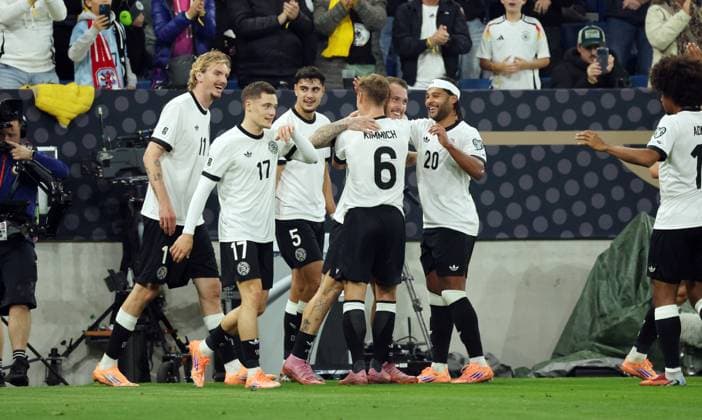 10.10.25 Deutschland - Luxemburg Deutschland, Sinsheim, 10.10.2025, Fussball, WM-Qualifikation, Deutschland - Luxemburg: David Raum (Deutschland); Jubel Tor 1:0 Raum.