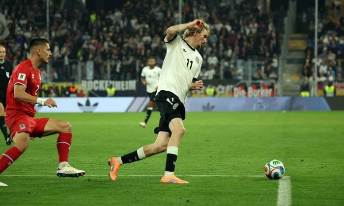10.10.25 Deutschland - Luxemburg Deutschland, Sinsheim, 10.10.2025, Fussball, WM-Qualifikation, Deutschland - Luxemburg: Nick Woltemade (Deutschland).