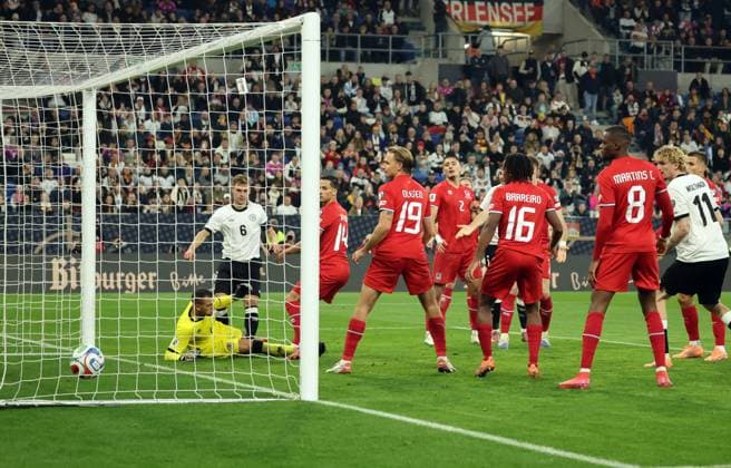 10.10.25 Deutschland - Luxemburg Deutschland, Sinsheim, 10.10.2025, Fussball, WM-Qualifikation, Deutschland - Luxemburg: Joshua Kimmich (Deutschland); Tor 4:0 Kimmich.