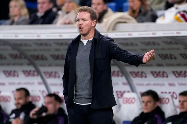 Julian Nagelsmann (Bundestrainer, Nationaltrainer, Trainer, Deutschland), gibt Anweisungen, gestikuliert, mit den Armen gestikulieren, Einzelbild, Einzelfoto, Aktion, Action, 10.10.2025, Sinsheim (Deutschland), Fussball, WM-Qualifikation, Deutschland - Luxemburg, THE EVENT REGULATIONS PROHIBIT ANY USE OF PHOTOGRAPHS AS IMAGE SEQUENCES AND OR QUASI-VIDEOS. *** Julian Nagelsmann national coach, national coach, coach, Germany , gives instructions, gestures, gesticulates with arms, single image, single photo, action, action, 10 10 2025, Sinsheim Germany , football, World Cup qualification, Germany Luxembourg, THE EVENT REGULATIONS PROHIBIT ANY USE OF PHOTOGRAPHS AS IMAGE SEQUENCES AND OR QUASI VIDEOS xozx