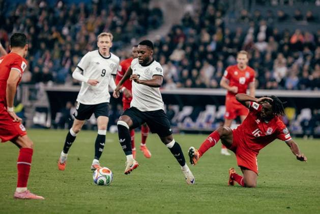Sinsheim, Germany, October 10th 2025 Ridle Baku ( 7 - Germany) dribbling during the UEFA European Qualifiers match between Germany vs. Luxemburg at PreZero Arena, in Sinsheim, Germany. (Gabor Baumgarten SPP) Copyright: xGaborxBaumgartenx xSPPx spp-en-GaBaSp-10_10_Germany_Luxemburg_European Qualifiers_Gabor_Baumgarten-528717