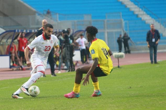 Naim Sliti (23) in action and captain of the Tunisian team during the World Cup Qualifier match between Tunisia and Sao Tome and Principe at the Rades Stadium in Tunis. Tunisia won 6-0. Photo: Chokri Mahjoub. 2026 World Cup Qualifiers: Tunisia vs. Sao Tome and Principe