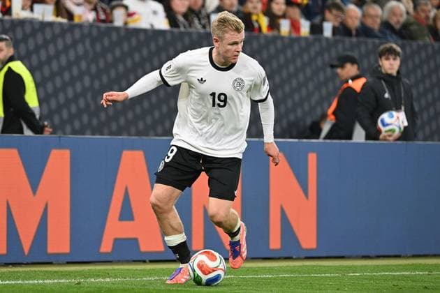 Jonathan BURKARDT (GER), Aktion,Einzelaktion,Einzelbild, Freisteller,Ganzkoerperaufnahme,ganze Figur. Fussball Laenderspiel, WM Qualifikation Gruppe A Spieltag 07 Deutschland (GER) - Luxemburg (LU) 4-0 am 10.10.2025, PreZero Arena Sinsheim