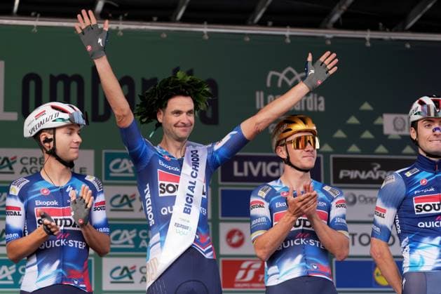 SERRY Pieter and EVENEPOEL Remco during the 119th edition of the Il Lombardia, Tour of Lombardy cycling race, a 241 km one day race from Como to Bergamo on October 11, 2025, Italy.  Copyright: xGianxMattiaxD Alberto LaPressex