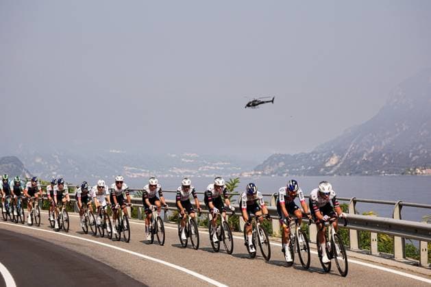 The pack rides cycles during the 119th edition of the Il Lombardia, Tour of Lombardy cycling race, a 241 km one day race from Como to Bergamo on October 11, 2025, Italy.  Copyright: xMarcoxAlpozzi LaPressex