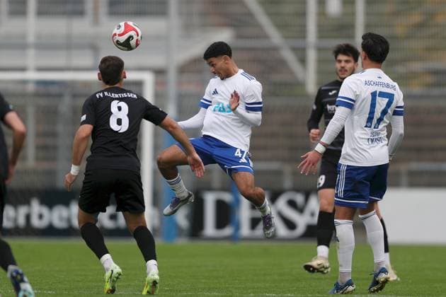 11.10.2025, xjcx, Herren, Fussball, Saison 2025 2026, Regionalliga Bayern, 13. Spieltag: SV Viktoria Aschaffenburg - FV Illertissen Othmane Elidrissi Errahhali ( 47, SV Viktoria Aschaffenburg) Aschaffenburg Stadion am Schoenbusch Bayern Deutschland