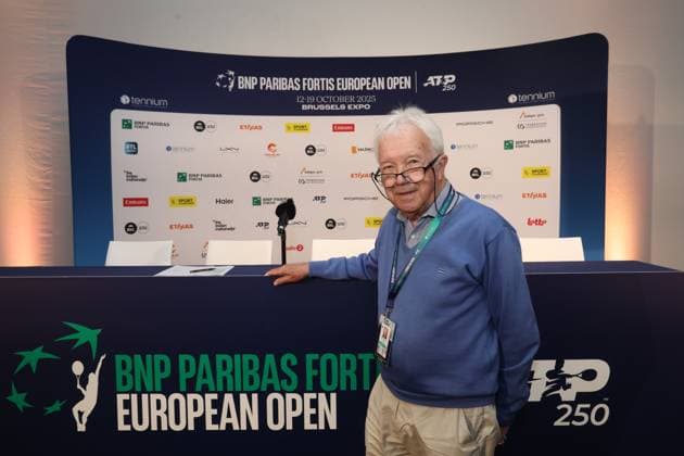 Marcel Willems poses for the photographer at the draw ahead of the European Open ATP, Tennis Herren tennis tournament at the ING Arena Brussels Expo in Brussels, on Saturday 11 October 2025. The European Open will be played from 12 to 19 October 2025. VIRGINIExLEFOUR  x136534773x