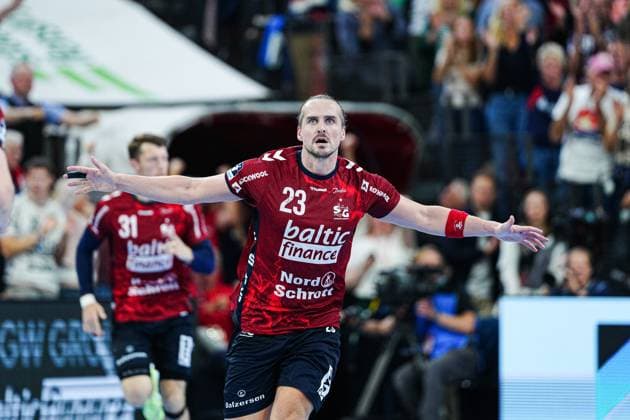 Torjubel Kent Robin Toennesssen (SG Flensburg-Handewitt, 23) GER, SG Flensburg-Handewitt vs. THW Kiel, Handball, Bundesliga, Spieltag 8, Saison 2026 2026, 11.10.2025 GER, SG Flensburg-Handewitt vs. THW Kiel, Handball, Bundesliga, Spieltag 8, Saison 2026 2026, 11.10.2025 Flensburg Copyright: xEibner-Pressefoto MarcelxvonxFehrnx EP_MFN