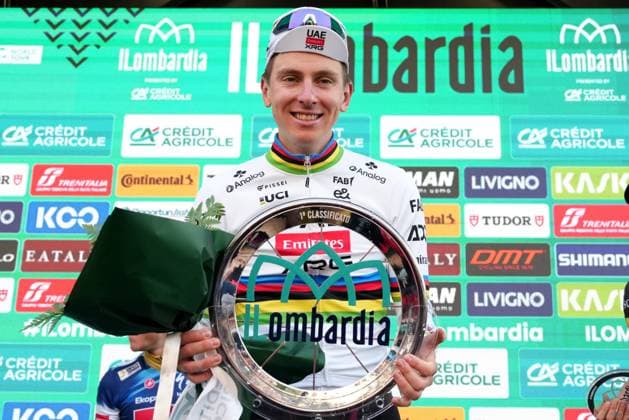 POGACAR Tadej wins the 119th edition of the Il Lombardia, Tour of Lombardy cycling race, a 241 km one day race from Como to Bergamo on October 11, 2025, Italy.  Copyright: xGianxMattiaxD Alberto LaPressex