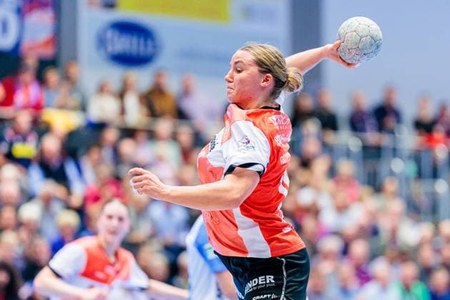 Maxi Muehlner (HSG Blomberg-Lippe, 10) im Torwurf GER, HSG Blomberg-Lippe vs. Union Neckarsulm, Handball, 1. Bundesliga Frauen, 5. Spieltag, Spielzeit 2025 2026, 11.10.2025 GER, HSG Blomberg-Lippe vs. Sport-Union Neckarsulm, Handball, 1. Bundesliga Frauen, 5. Spieltag, Spielzeit 2025 2026, 11.10.2025 Blomberg Copyright: xEibner-Pressefoto JanxRollingerx EP_JSK