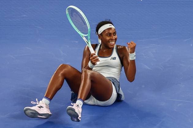 WUHAN, CHINA - OCTOBER 11: Coco Gauff of the United States celebrates after winning the Women s Singles Semifinal match against Jasmine Paolini of Italy on day 8 of 2025 Wuhan Open at Optics Valley International Tennis Center on October 11, 2025 in Wuhan, Hubei Province of China.  Copyright: xVCGx 111596586903