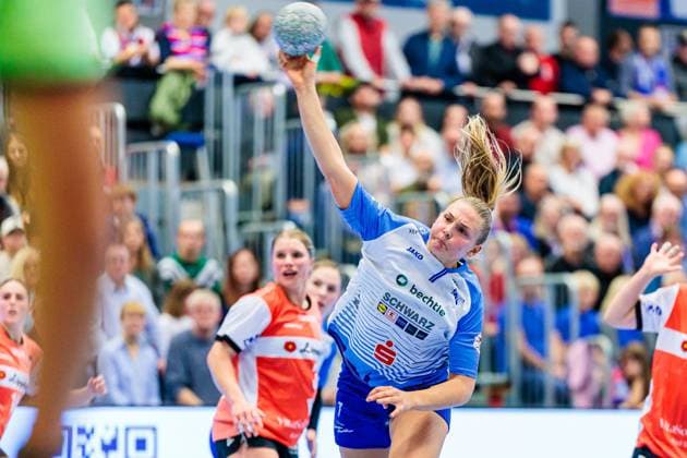 Angunn Gudmestad Union Neckarsulm, 07) im Torwurf GER, HSG Blomberg-Lippe vs. Sport-Union Neckarsulm, Handball, 1. Bundesliga Frauen, 5. Spieltag, Spielzeit 2025 2026, 11.10.2025 GER, HSG Blomberg-Lippe vs. Sport-Union Neckarsulm, Handball, 1. Bundesliga Frauen, 5. Spieltag, Spielzeit 2025 2026, 11.10.2025 Blomberg Copyright: xEibner-Pressefoto JanxRollingerx EP_JSK