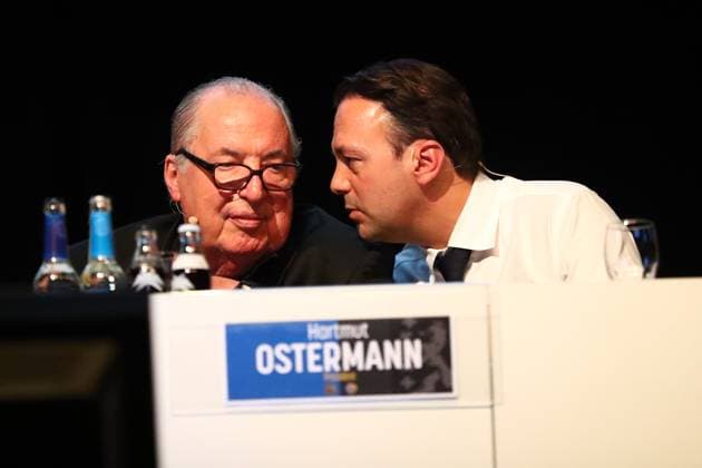 11.10.2025, xmohx, Fussball 3.Liga, 1.FC Saarbruecken - Mitgliederversammlung 2025 v.l. Präsident Hartmut Ostermann (1.FC Saarbruecken) Vize Präsident Salvo Pitinio (1.FC Saarbruecken) (DFL DFB REGULATIONS PROHIBIT ANY USE OF PHOTOGRAPHS as IMAGE SEQUENCES and or QUASI-VIDEO) Saarbruecken