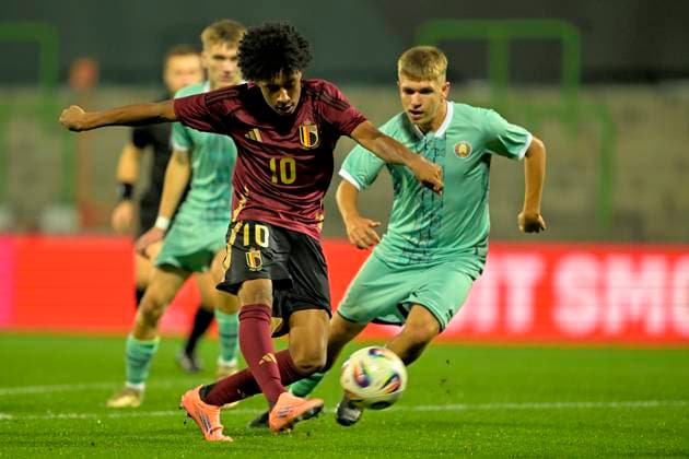 Belgium v Belarus - UEFA European Under-17 Championship Qualification LOMMEL, BELGIUM - OCTOBER 11 : Bethume Joshua-Williame midfielder of U17, U 17 Belgium during the UEFA European Under-17 Championship Estonia 2026 first qualifying round match group 5 between Belgium and Belarus on October 11, 2025 in Lommel, Belgium, 11 10 2025 Lommel Belgium  Copyright: xSesx