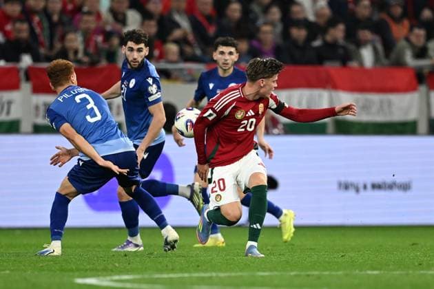 Erik Piloyan (Armenia) Clash between Zsombor Gruber (Hungary) during the UEFA European 2026 - Qualifying round - Matchday 7 between Hungary vs. Armenia on 11 October 2025 at the Puskas Arena, Budapest, Hungary  Copyright: xVincenzoxOrlando IPAxSportx xipa-agency.netx xx IPA_66435977 IPA_Agency_IPA66435977