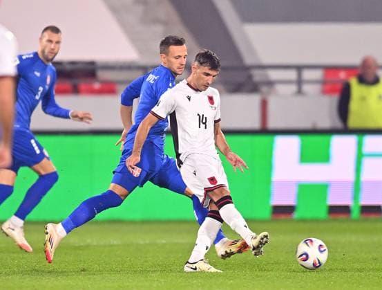 SERBIA vs ALBANIA QAZIM LACI, football player of Albania, during the FIFA World Cup, WM, Weltmeisterschaft, Fussball qualification match against Serbia, at Dubocica stadium. Leskovac, 11.10.2025. photo: FOOTBALL, SERBIA, ALBANIA, FIFA WORLD CUP QUALIFICATIONS MATCH Leskovac Dubocica stadium Serbia Copyright: xMarkoxMetlas xMNxPressx