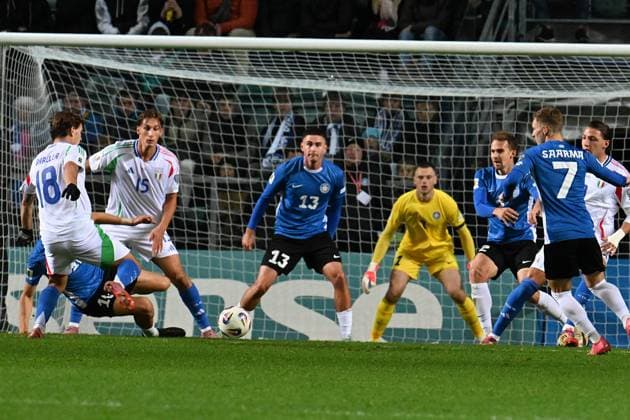 Nicolo Barella (Italia) in action during Qualifiers - Estonia vs Italy, FIFA World Cup, WM, Weltmeisterschaft, Fussball match in Tallin, Estonia, October 11 2025  Copyright: xPasqualexGolia IPAxSportx xipa-agency.netx xx IPA_66441244 IPA_Agency_IPA66441244