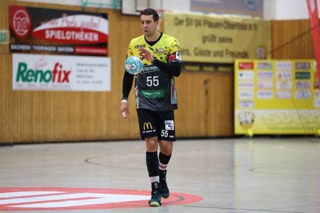 11.10.2025, Handball, Männer, 3. Liga Staffel Nord-Ost Saison 2025 2026, 8. Spieltag, SV 04 Plauen-Oberlosa - HSG Ostsee N G Petar Puljic (SV Plauen-Oberlosa, 55) Plauen Kurt-Helbig-Sporthalle Sachsen Deutschland
