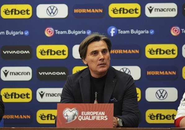 Bulgaria v Turkiye - 2026 FIFA World Cup, WM, Weltmeisterschaft, Fussball European Qualifiers SOFIA, BULGARIA - OCTOBER 11: Head Coach of Turkiye Vincenzo Montella attends press conference, PK, Pressekonferenz after the 2026 FIFA World Cup European Qualifier Group E match between Bulgaria and Turkiye at Vasil Levski National Stadium in Sofia, Bulgaria on October 11, 2025. Mehmet Emin Menguarslan Anadolu Sofia Bulgaria. Editorial use only. Please get in touch for any other usage.  Copyright: x2025xAnadoluxMehmetxEminxMenguarslanx
