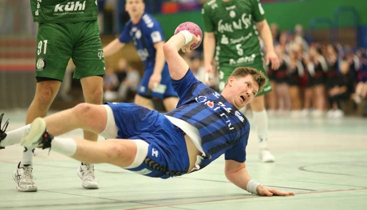 RECORD DATE NOT STATED Handball, Saison 2025 2026, 3. Liga, Staffel Nord-Ost. HG Hamburg-Barmbek - Eintracht Hildesheim. Aufnahmedatum: 11. Oktober 2025. Max Linus Dede (Barmbek). Wandsbek Hamburg