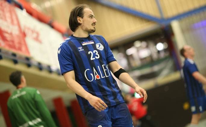 RECORD DATE NOT STATED Handball, Saison 2025 2026, 3. Liga, Staffel Nord-Ost. HG Hamburg-Barmbek - Eintracht Hildesheim. Aufnahmedatum: 11. Oktober 2025. Justin Kaminski (Barmbek). Wandsbek Hamburg