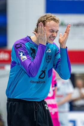 2. Handball Bundesliga; TV Hüttenberg - TSV Bayer Dormagen, 11.10.25 Christian Simonsen (TSV Bayer Dormagen, 20) 2. Handball Bundesliga; TV Hüttenberg - TSV Bayer Dormagen: Hüttenberg, 11.10.25 Copyright: xBEAUTIFULxSPORTS Roeczeyx