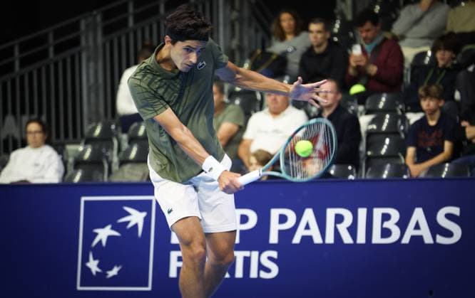 Pierre-Hughes Herbert pictured in action during the European Open ATP, Tennis Herren tennis tournament in Brussels, on Sunday 12 October 2025. This year s edition of the tournament is taking place from 12 to 19 October 2025. VIRGINIExLEFOUR  x136589582x
