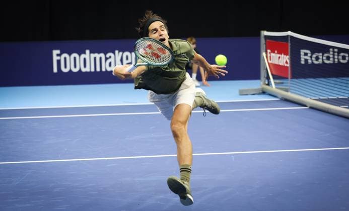 Pierre-Hughes Herbert pictured in action during the European Open ATP, Tennis Herren tennis tournament in Brussels, on Sunday 12 October 2025. This year s edition of the tournament is taking place from 12 to 19 October 2025. VIRGINIExLEFOUR  x136589713x