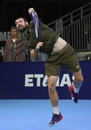 Jurij Rodionov pictured in action during the European Open ATP, Tennis Herren tennis tournament in Brussels, on Sunday 12 October 2025. This year s edition of the tournament is taking place from 12 to 19 October 2025. VIRGINIExLEFOUR  x136589936x