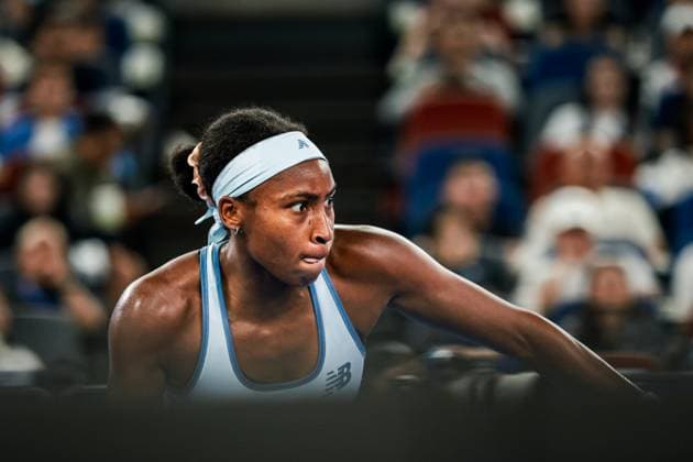 WUHAN, CHINA - OCTOBER 12: Coco Gauff of the United States competes in the Women s Singles Final match against Jessica Pegula of the United States on day 9 of 2025 Wuhan Open at Optics Valley International Tennis Center on October 12, 2025 in Wuhan, Hubei Province of China.  Copyright: xVCGx 111596755535