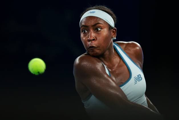 WUHAN, CHINA - OCTOBER 12: Coco Gauff of the United States competes in the Women s Singles Final match against Jessica Pegula of the United States on day 9 of 2025 Wuhan Open at Optics Valley International Tennis Center on October 12, 2025 in Wuhan, Hubei Province of China.  Copyright: xVCGx 111596755551