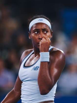 WUHAN, CHINA - OCTOBER 12: Coco Gauff of the United States reacts in the Women s Singles Final match against Jessica Pegula of the United States on day 9 of 2025 Wuhan Open at Optics Valley International Tennis Center on October 12, 2025 in Wuhan, Hubei Province of China.  Copyright: xVCGx 111596759642