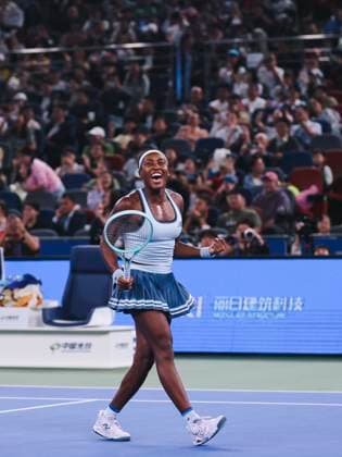 WUHAN, CHINA - OCTOBER 12: Coco Gauff of the United States celebrates after winning the Women s Singles Final match against Jessica Pegula of the United States on day 9 of 2025 Wuhan Open at Optics Valley International Tennis Center on October 12, 2025 in Wuhan, Hubei Province of China.  Copyright: xVCGx 111596759668