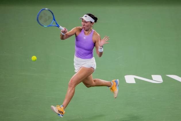 WUHAN, CHINA - OCTOBER 12: Jessica Pegula of the United States competes in the Women s Singles Final match against Coco Gauff of the United States on day 9 of 2025 Wuhan Open at Optics Valley International Tennis Center on October 12, 2025 in Wuhan, Hubei Province of China.  Copyright: xVCGx 111596759724