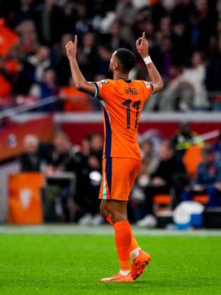 AMSTERDAM, NETHERLANDS - OCTOBER 12: Cody Gakpo of Netherlands celebrates after scoring his team s fourth goal during the FIFA World Cup, WM, Weltmeisterschaft, Fussball 2026 qualifier match between Netherlands and Finland at Johan Cruijff Arena on October 12, 2025 in Amsterdam, Netherlands. (Photo by Rene Nijhuis) SPO  Copyright: xRenexNijhuis