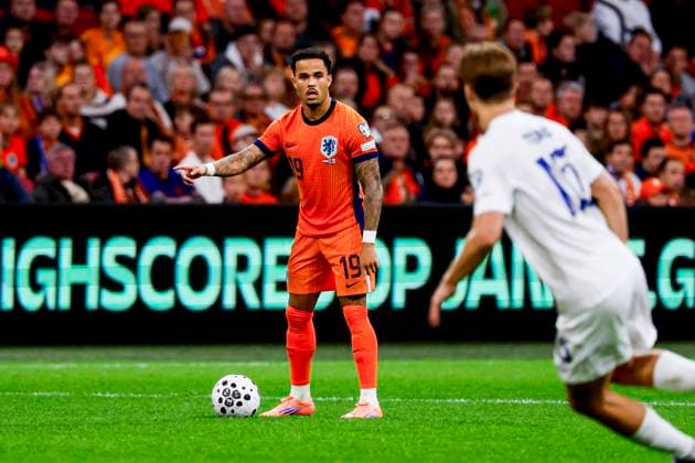 Justin Kluivert of the Netherlands gestures Netherlands v Finland, FIFA World Cup, WM, Weltmeisterschaft, Fussball 2026 Qualifier, Netherlands v Finland, Johan Cruijff Arena, October 12, 2025, Amsterdam, Netherlands.