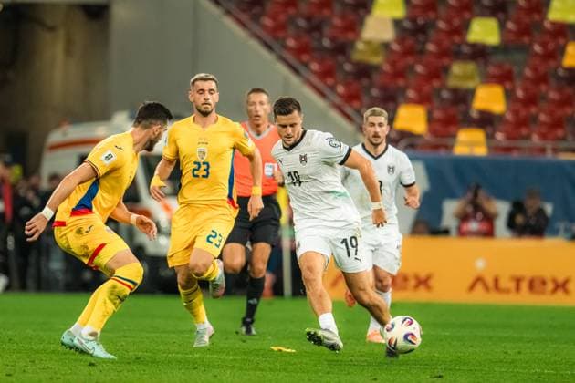 Romania v Austria - European Qualifiers Group H - FIFA World Cup, WM, Weltmeisterschaft, Fussball 2026 BUCHAREST, ROMANIA, OCTOBER 12, 2025 - Romania v Austria - European Qualifiers Group H - FIFA World Cup 2026, Christoph Baumgartner during the match. Copyright: xVLADxBEREHOLSCHIx