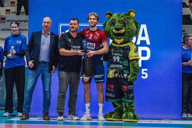 Volleyball Herren Saison 2025 2026 Finale Liga Cup 2025 SVG Lüneburg vs. Berlin Recycling Volleys 12.10.2025 MVP des Turniers Daniel Gruvaeus ( 2 SVG Lüneburg)