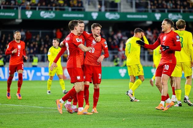 2025.10.12 Kowno Pilka nozna Kwalifikacje Mistrzostw Swiata 2026 Litwa - Polska N z bramka gol radosc na 2-0 Robert Lewandowski Foto Pawel Andrachiewicz PressFocus 2025.10.12 Kaunas Football - FIFA World Cup, WM, Weltmeisterschaft, Fussball 2026 Qualifying round press conference, PK, Pressekonferenz and training before Lithuania - Poland bramka gol radosc na 2-0 Robert Lewandowski Credit: Pawel Andrachiewicz PressFocus NEWSPIX.PL --- newspix.pl POLAND OUT! 