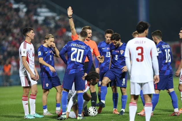 VaraÅ¾din, 12.10.2025. - UEFA, Croatia - Gibraltar 3:0, Qualifying round, Football Stadium Varteks - VaraÅ¾din, Group L . referee Oleksii Derevinskyi (UKR) Croatia - Gibraltar 3:0 