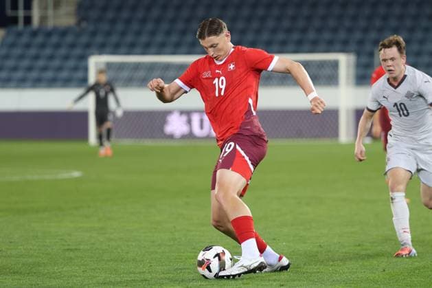 U21, U 21 Schweiz - Island Alessandro Vogt (Schweiz U21) 10.10.2025 Swissporarena Luzern, SCHWEIZ, Saison 2025 2026 Herren Fussball U21 EM Qualifikation Schweiz - Island Alessandro Vogt (Schweiz U21)